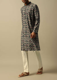 Classic Black Cotton Kurta Set For Men