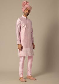 Pink Sequin Embellished Sherwani Set