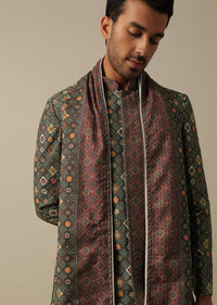 Elegant Brown Sequin Printed Kurta Set