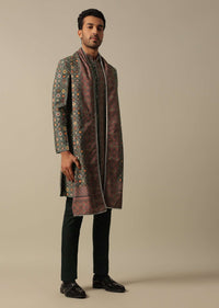 Elegant Brown Sequin Printed Kurta Set