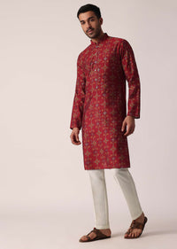 Timeless Red Casual Kurta Set For Men