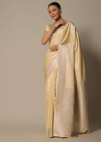 Elegant Brocade Saree With Unstitched Blouse Fabric