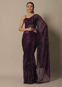 Wine Radiance Saree with Unstitched Blouse