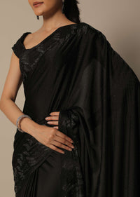 Timeless Black Saree With Unstitched Blouse