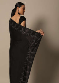 Timeless Black Saree With Unstitched Blouse