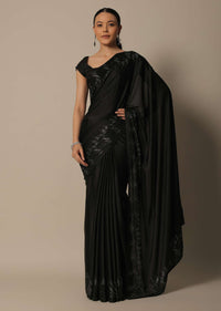 Timeless Black Saree With Unstitched Blouse