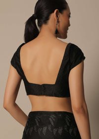 Timeless Black Saree With Unstitched Blouse