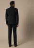 Black Blazer Set With Embroidered Detail