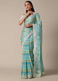 Vibrant Multicolored Muslin Saree With Stripes