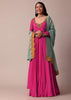 Pink Chiffon Anarkali With Dupatta