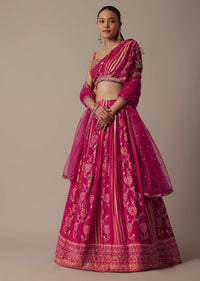 Graceful Pink Lehenga Set With Sequin Embroidery