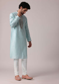 Elegant Blue Festive Kurta Set For Men