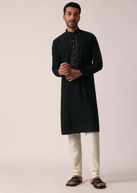 Elegant Festive Black Kurta Set For Men