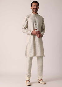 Gold Sequins Print Kurta Set For Men