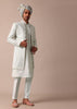 Sky Blue Silk Sherwani With Exquisite All-Over Embroidery