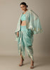 Radiant Teal Gotta Patti Work Dhoti Set With Jacket