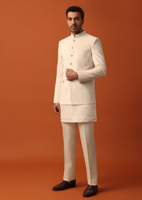 Classic White Men’s Jodhpuri Set For Wedding Elegance