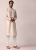 Elegant Peach Silk Kurta Set With Exquisite Cut Work