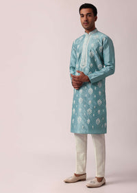 Timeless Blue Silk Kurta Set For Men