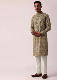 Radiant Yellow Silk Kurta Set For Men