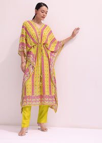 Yellow Sequins Kurta Pant Set