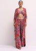 Grey Chiffon Palazzo Set With Jacket