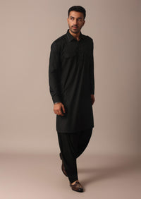 Timeless Black Pathani Kurta Set