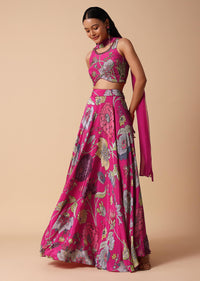 Pink Floral Lehenga Set