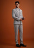 Silver Grey Cutdana Work Tuxedo And Pant Set