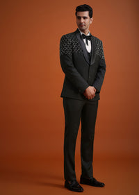 Black Salli Embellished Tuxedo Set