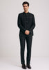Black Silk Jodhpuri Suit With Floral Motifs And Cut Dana Work
