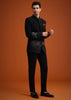 Black Jodhpuri Set With Zardozi Work