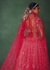 Raw Silk Red Bridal Lehenga With Scallop Dupatta