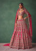 Raw Silk Red Bridal Lehenga With Scallop Dupatta