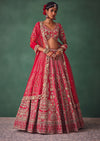 Red Bridal Lehenga With Zardosi And Cutdana Work