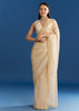Beige Organza Tissue Saree With Embroidered Scallop