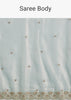 Sea Blue Glass Tissue Saree With Cutdana And Beads Scallop Border