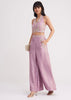 Lavender Tissue Crop Top And Palazzo Set