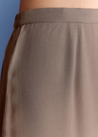 Brown Ombre Georgette Anarkali With Cutdana Neck And Zari Dupatta