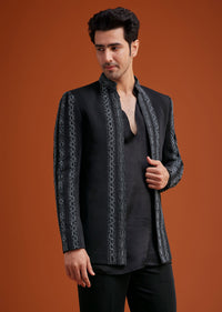 Black Embroidered Jodhpuri Set