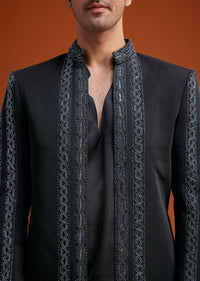 Black Embroidered Jodhpuri Set