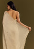 Beige Tissue Saree With Cutdana And Beads Scallop Border