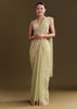 Green Georgette Saree With Kashmiri Bud Embroidery