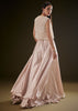 Blushing Peach Organza Jumpsuit With Cutdana Jacket