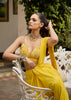 Yellow Crepe Draped Saree With Embroidered Blouse