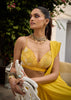 Yellow Crepe Draped Saree With Embroidered Blouse