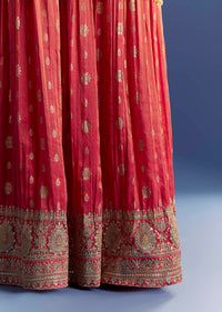 Yellow Tissue Kurta Set With Zari Palazzo And Floral Dupatta