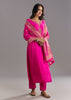 Pink Viscose Silk Kurta Set With Zari Moti and Cut Dana Work