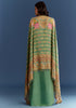 Light Aqua Green Cotton Muslin Printed Croptop Cape Suit