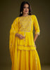 Yellow Georgette Gotta Lace Kurta Set With Cut Dana and Sequins Embellishments